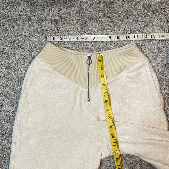 Aerie Sweatpants Womens XS Grey Zip Waist Fleece Joggers Cuffed Stretch Pockets - Picture 6 of 7